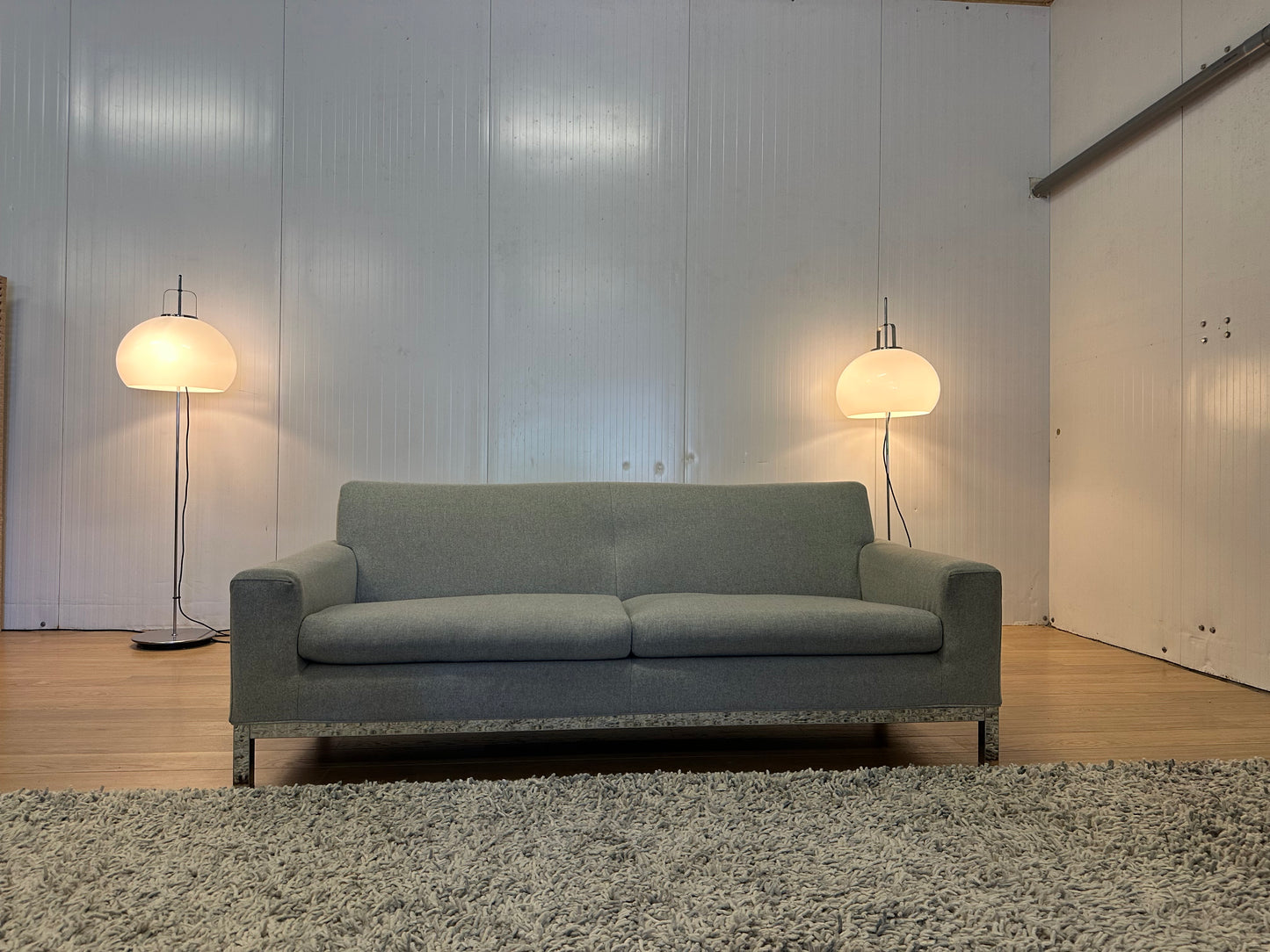 ZGAN Minotti 2/3-Zits Bank Grijs Wol | Professioneel Gereinigd