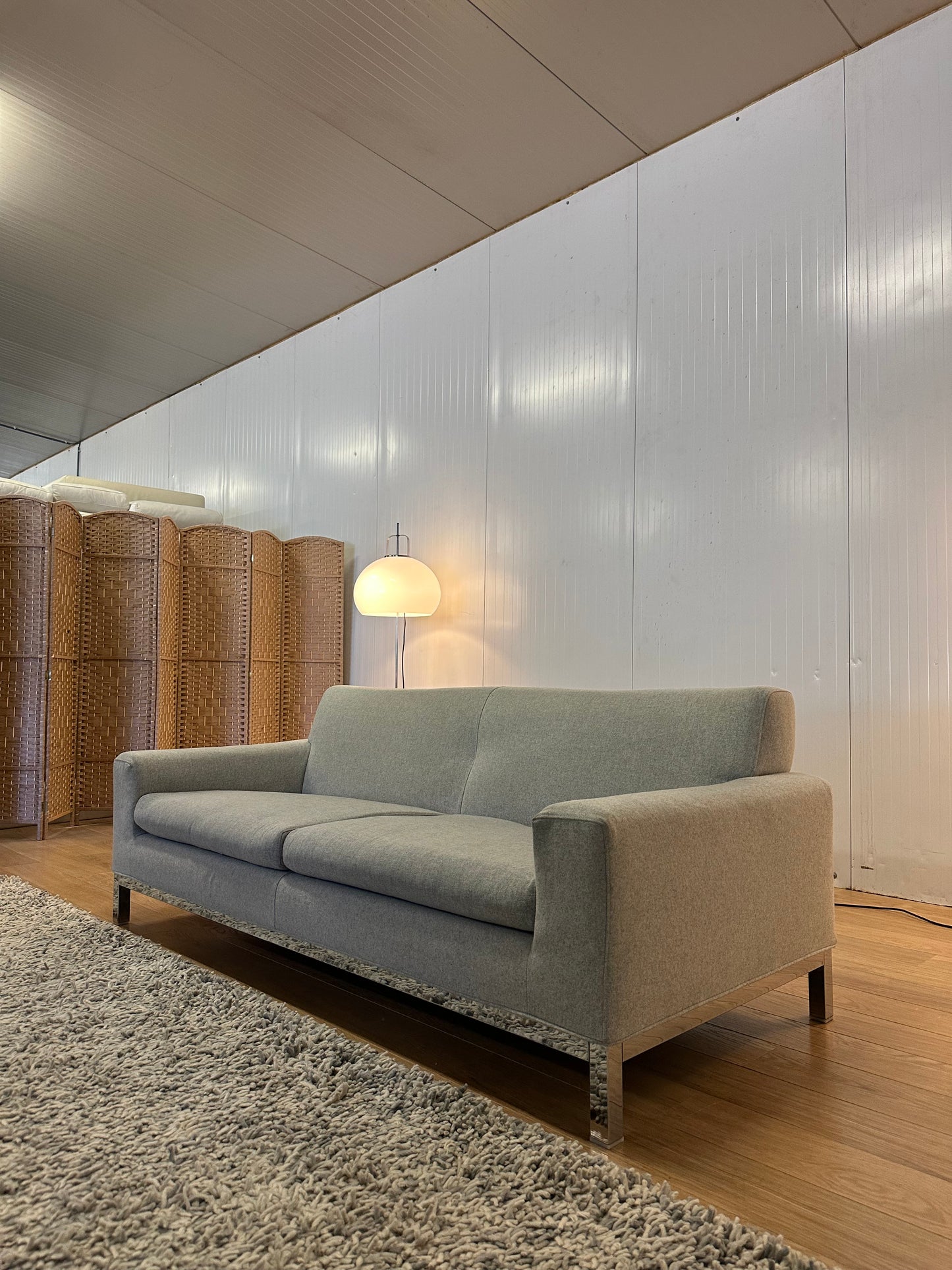 ZGAN Minotti 2/3-Zits Bank Grijs Wol | Professioneel Gereinigd