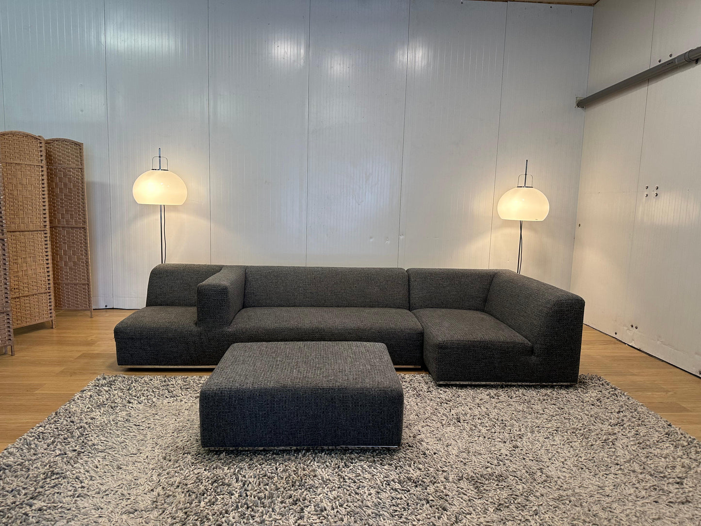 Sur & Plus Modulaire Designbank Grijs – 3-delig + Hocker