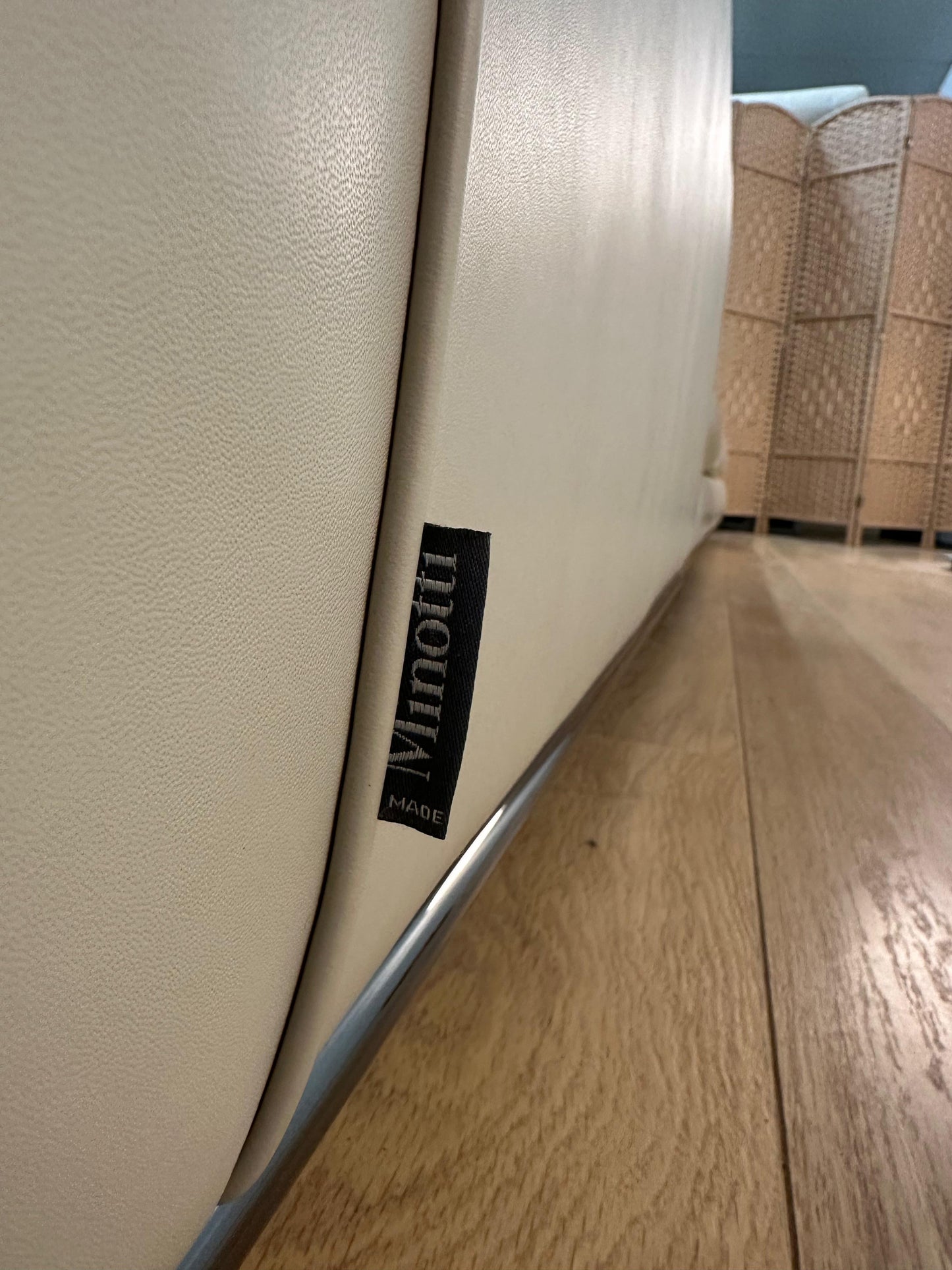 Nieuwstaat Beige Leren Minotti Modulaire Hoekbank - NP: 30k