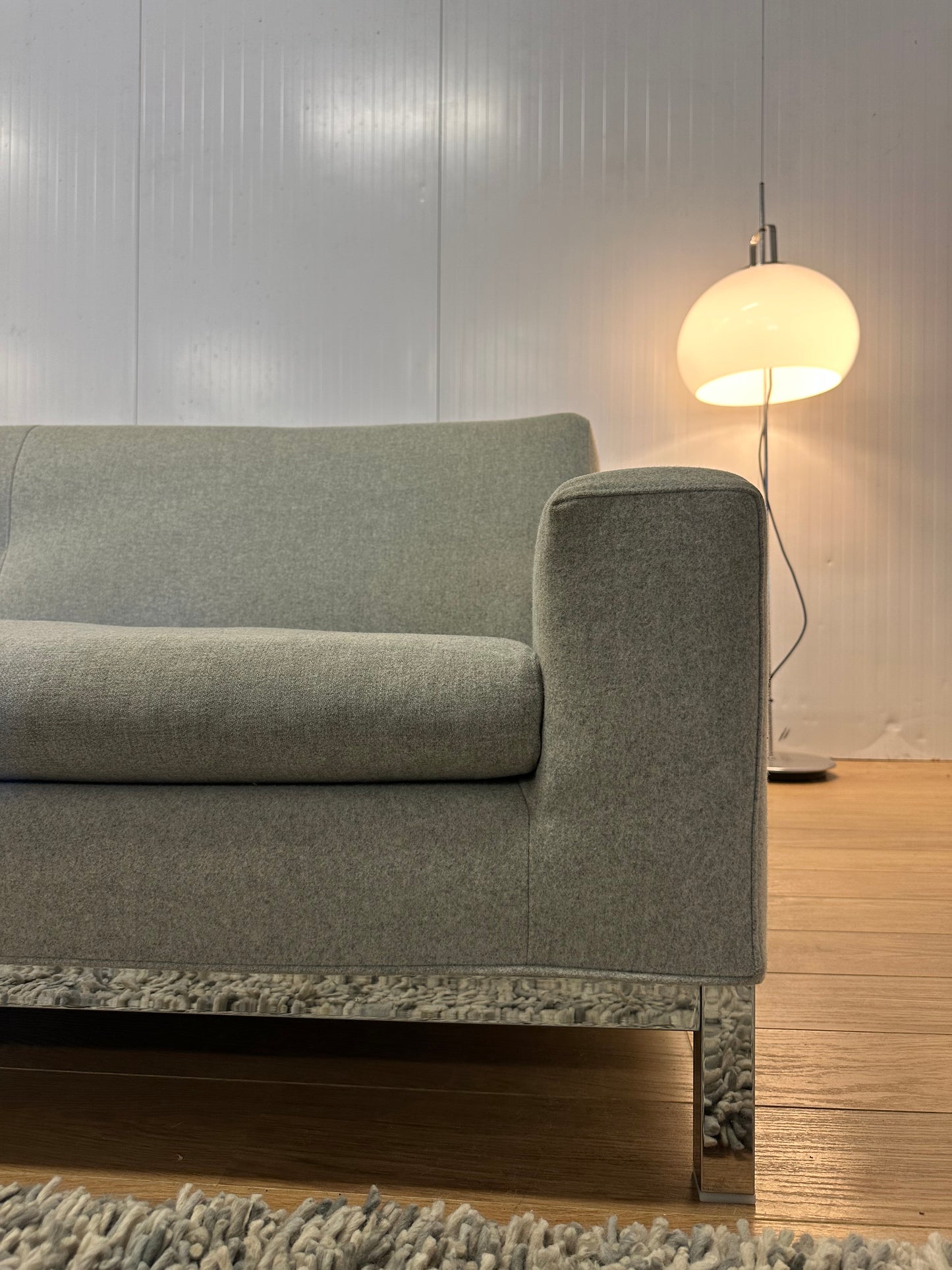 ZGAN Minotti 2/3-Zits Bank Grijs Wol | Professioneel Gereinigd