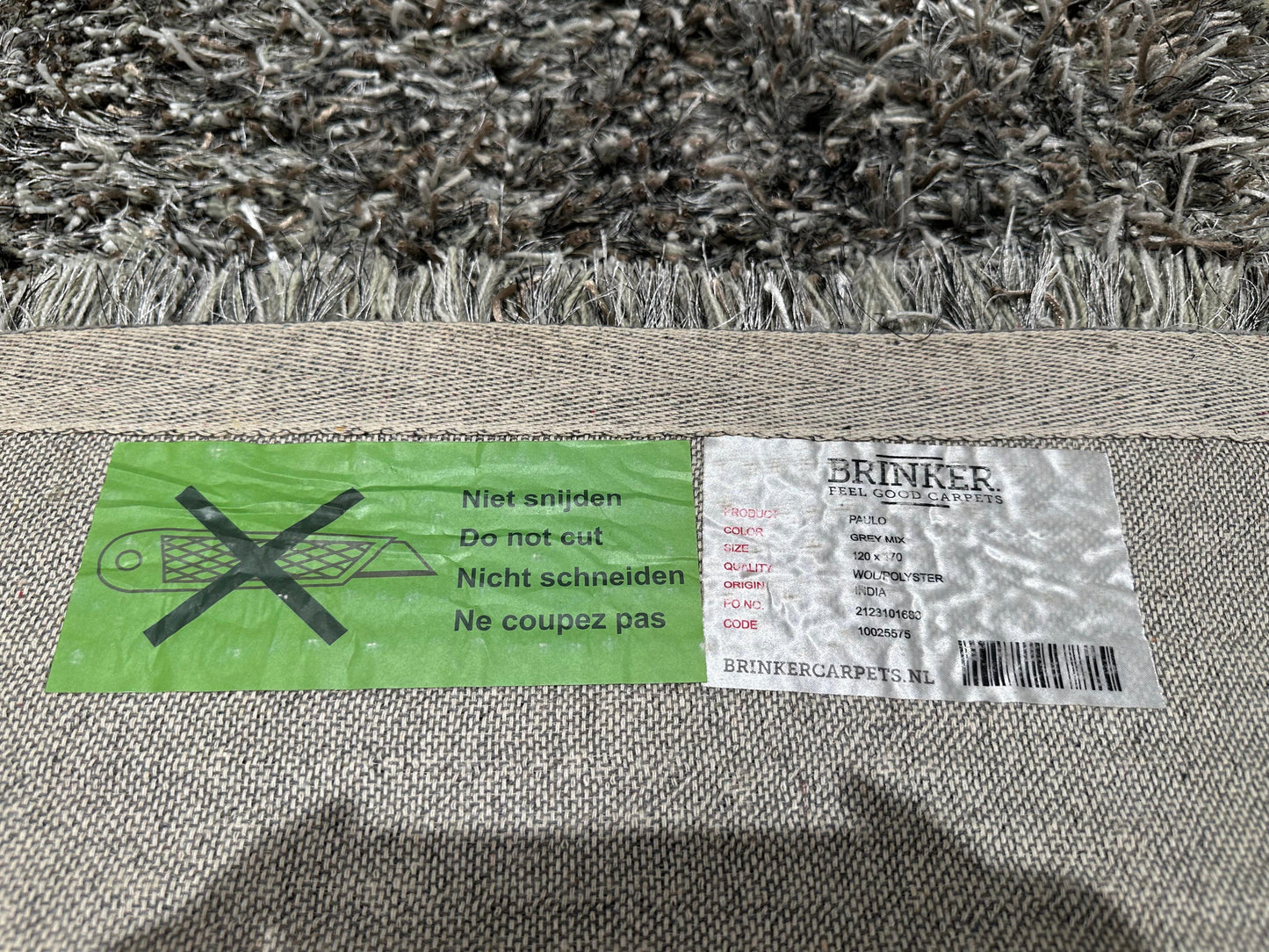 Design Vloerkleed / Tapijt Grey Mix - 120 x 170 cm