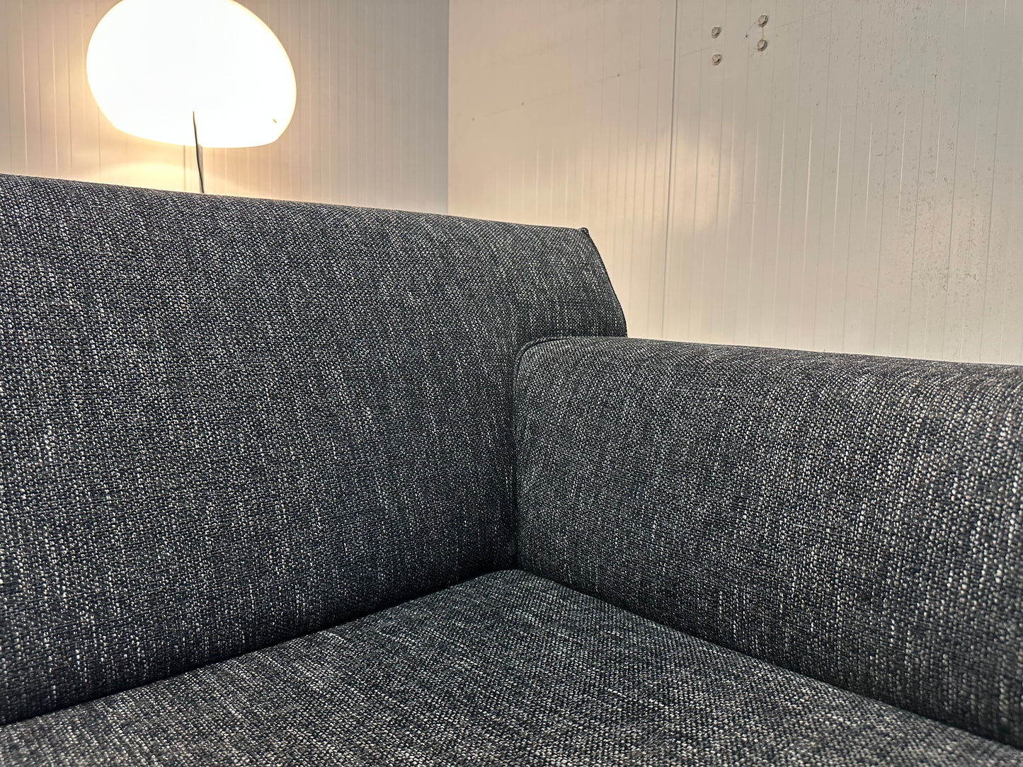 Design on stock Bloq Hoekbank met hocker - Zwart gemêleerd