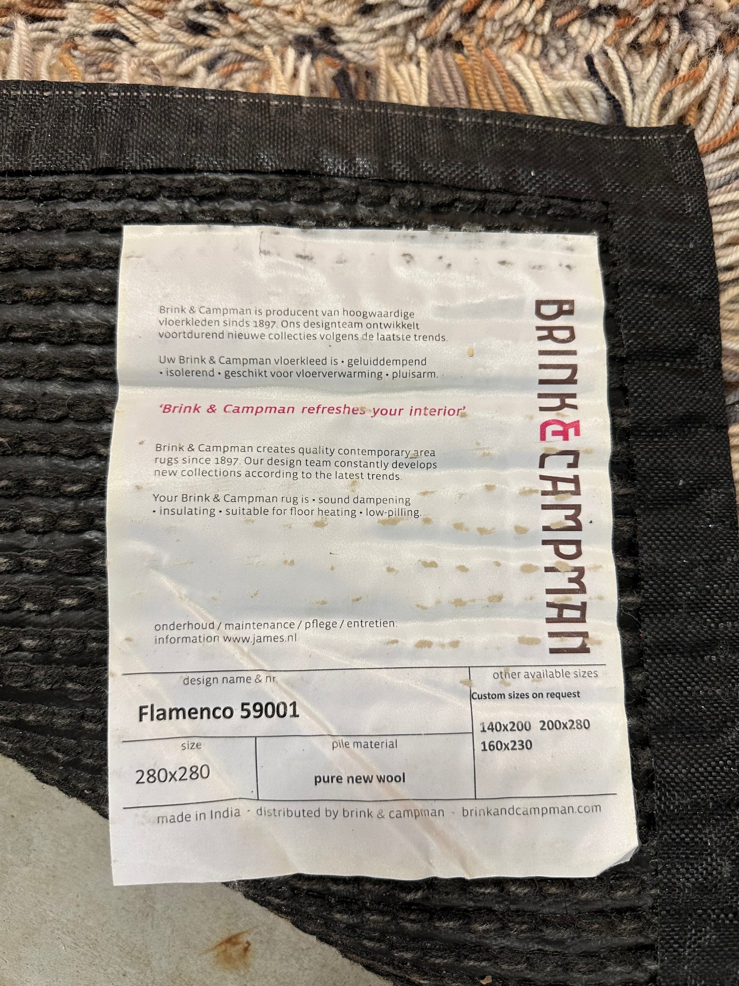 Vloerkleed / Tapijt Brink & Campman Flamenco 59001 | 280x280