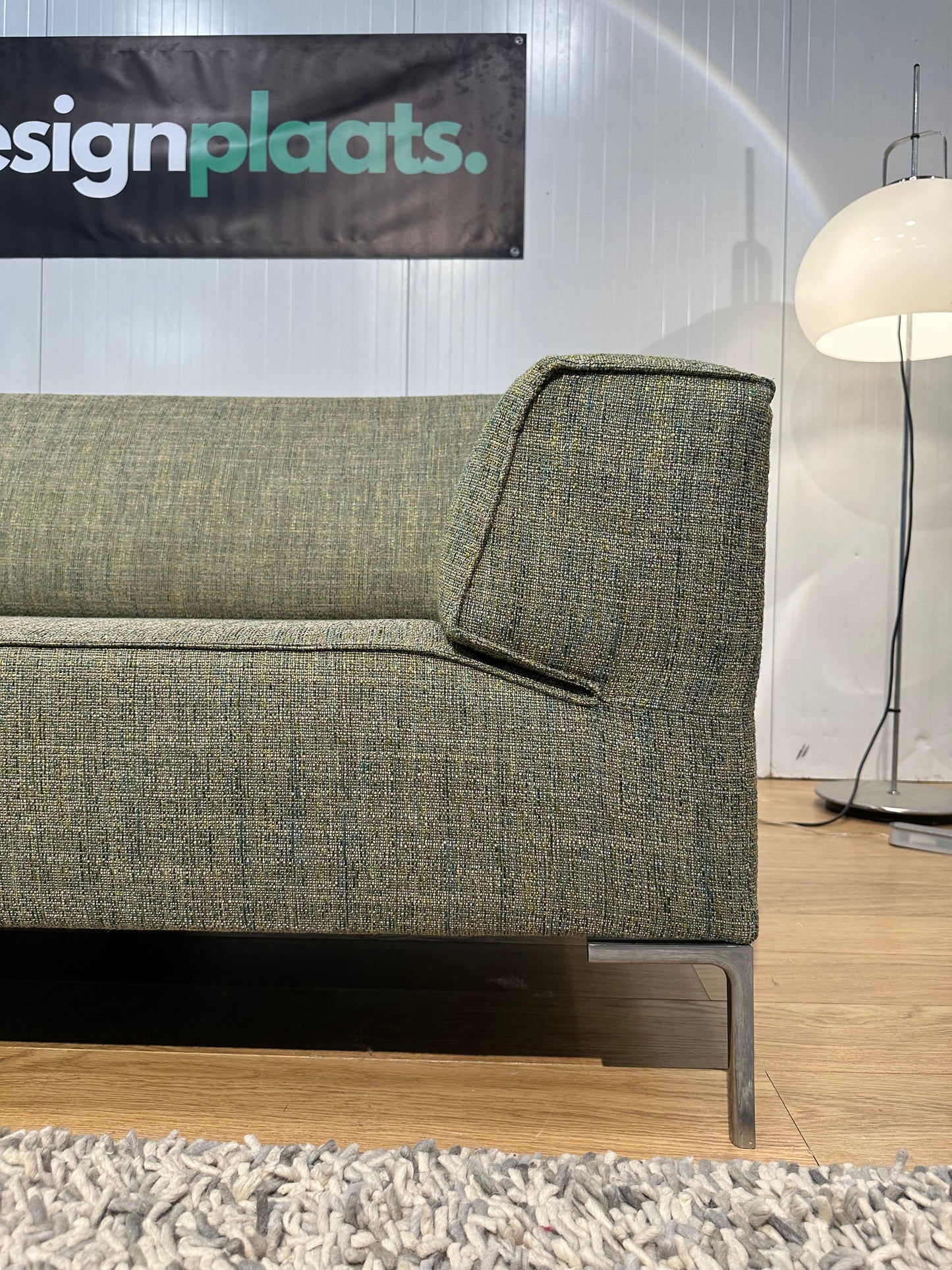 Geherstoffeerde Groen Gemêleerde Bloq 3-zits – 232 cm