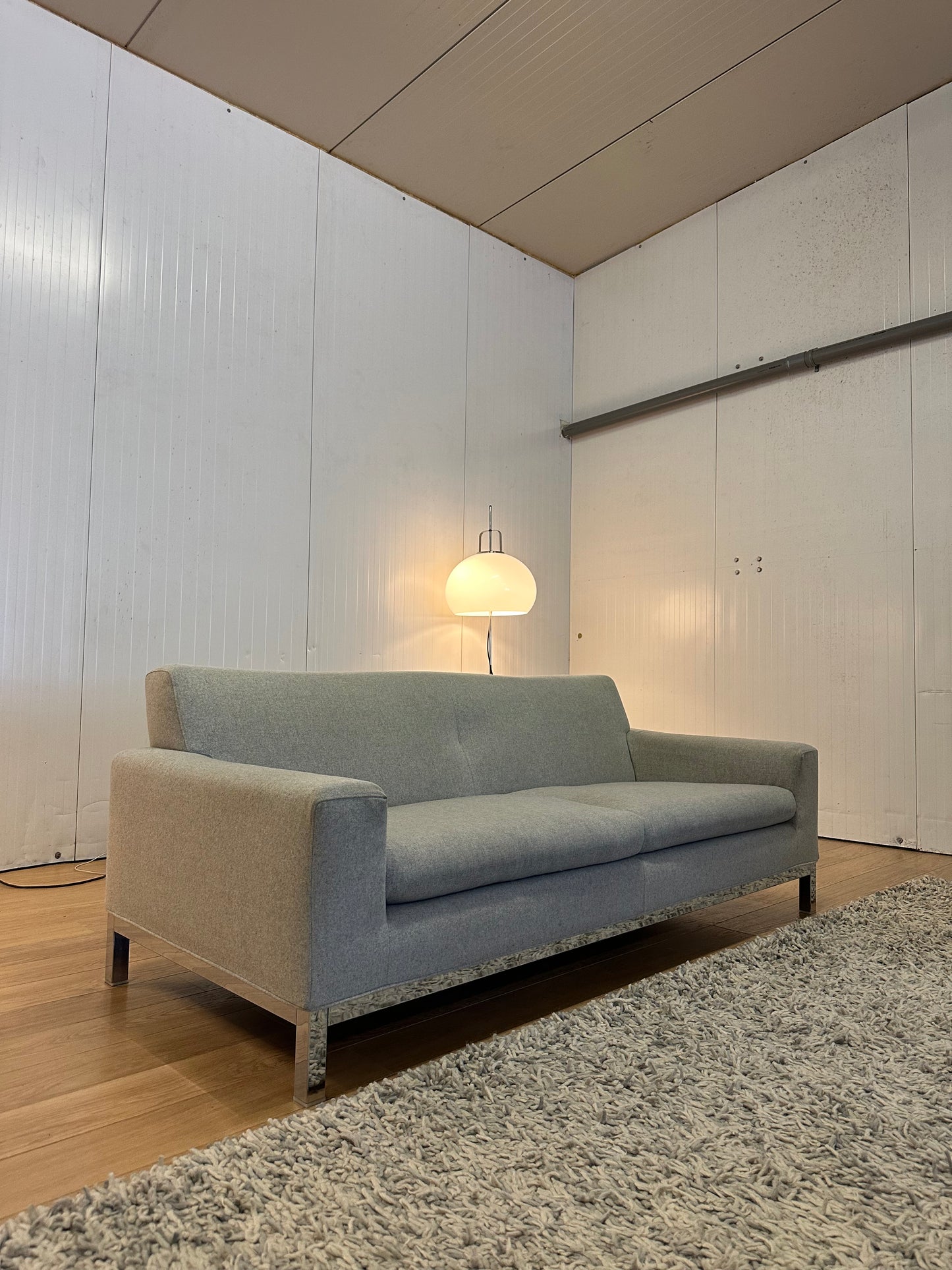 ZGAN Minotti 2/3-Zits Bank Grijs Wol | Professioneel Gereinigd