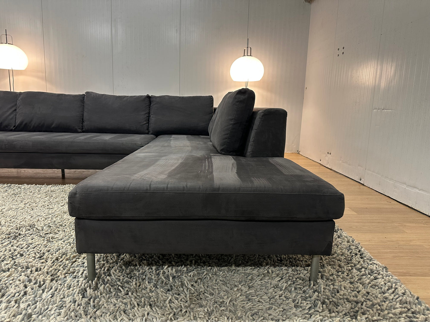 ZGAN Ewald Schillig Hoekbank Antraciet Alcantara Luxe Design