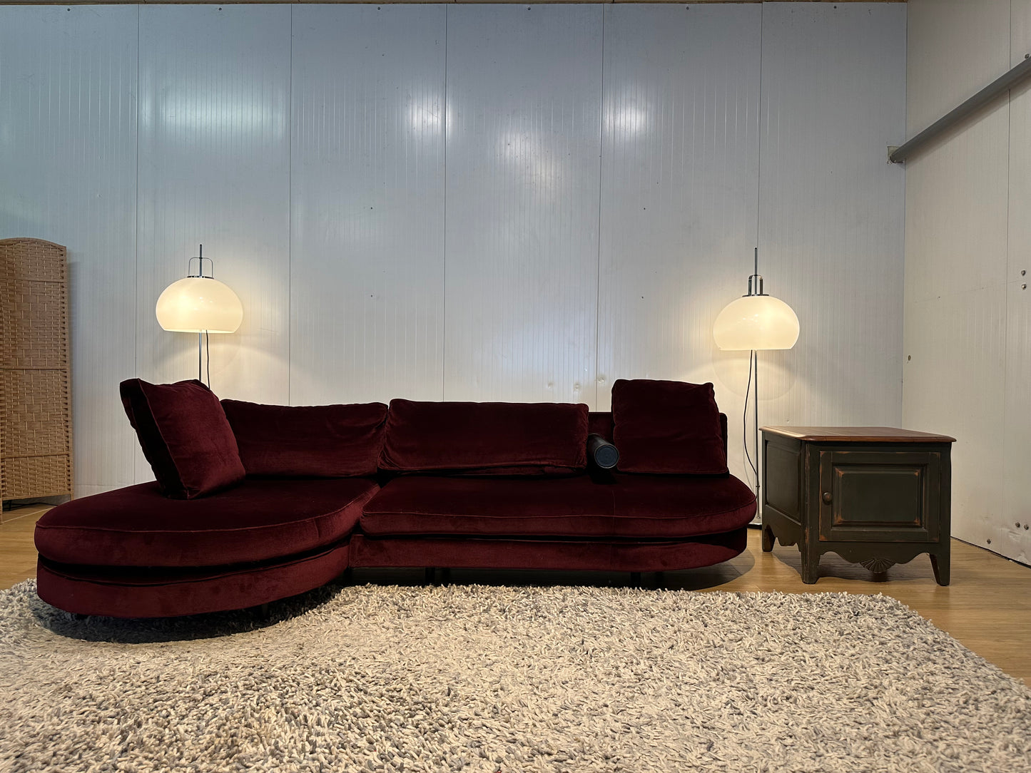 ZGAN B&B Italia Sitty Hoekbank Rood Velvet Suède