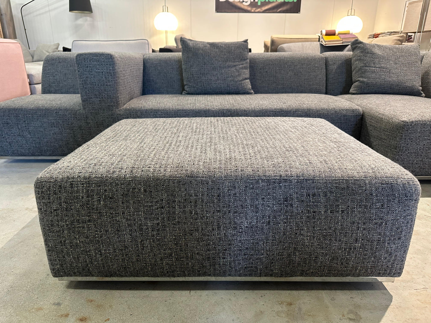 Sur & Plus Modulaire Designbank Grijs – 3-delig + Hocker