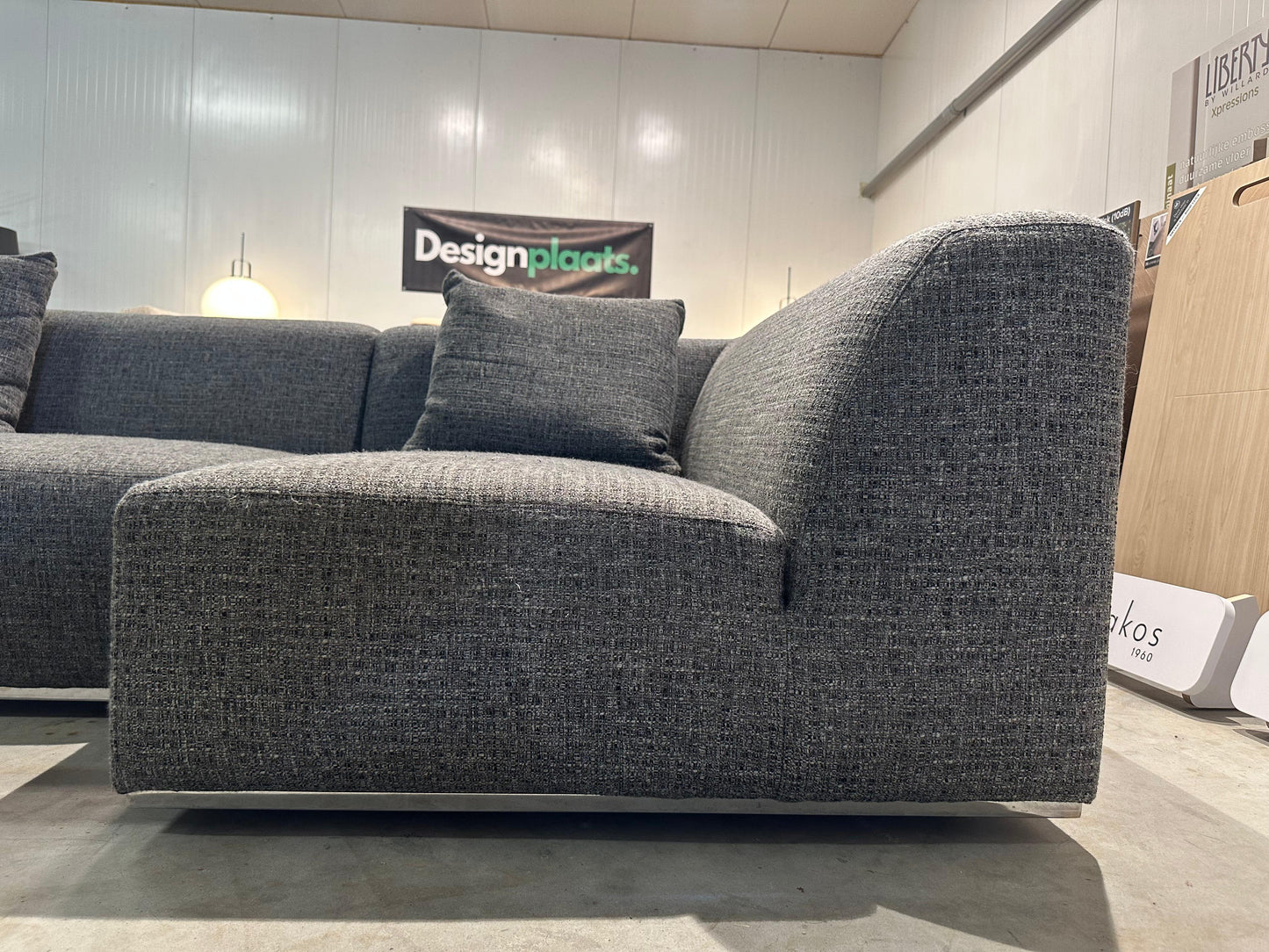 Sur & Plus Modulaire Designbank Grijs – 3-delig + Hocker