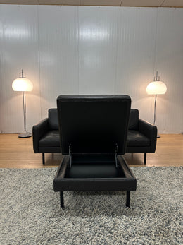 ZGAN Bolia Leren Bank + Hocker met Opbergruimte | Bruin