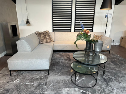 Showroommodel Bloq Hoekbank – Amandel Silver - NP: €7.750