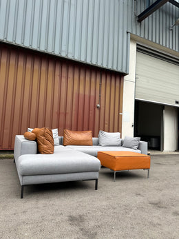 Design on Stock Aikon Lounge ~ Ploeg Wool Gray & Leather Cushions ~ Originele prijs €7.500