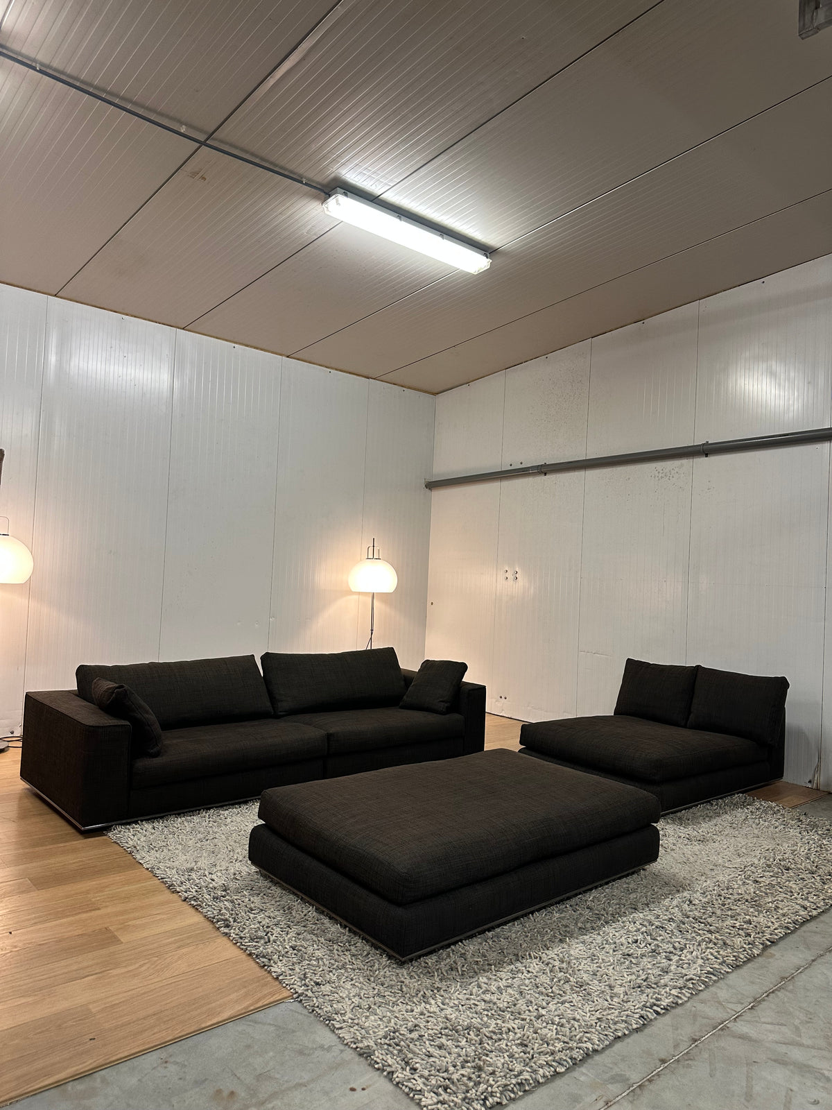 4-Delige Minotti Hamilton Set | Bank + Fauteuil + Hocker | Luxe Design Collectie