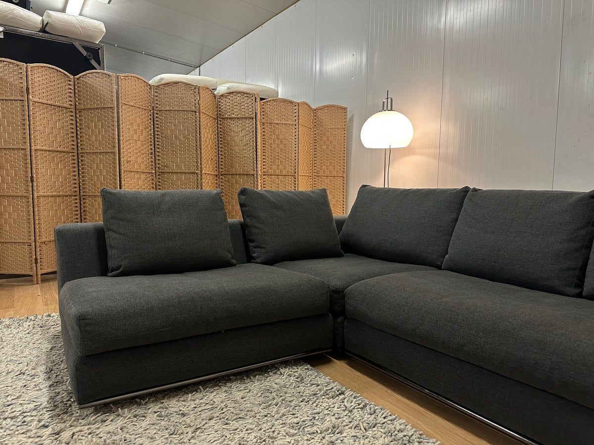 ZGAN Minotti Hoekbank 3-Delig Wol | Donkergrijs | Topstaat