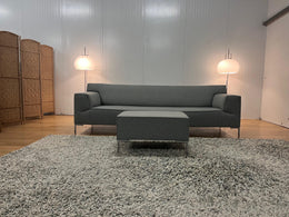 Refurbished Design on Stock 4-Zits Bank met Hocker - Grijs