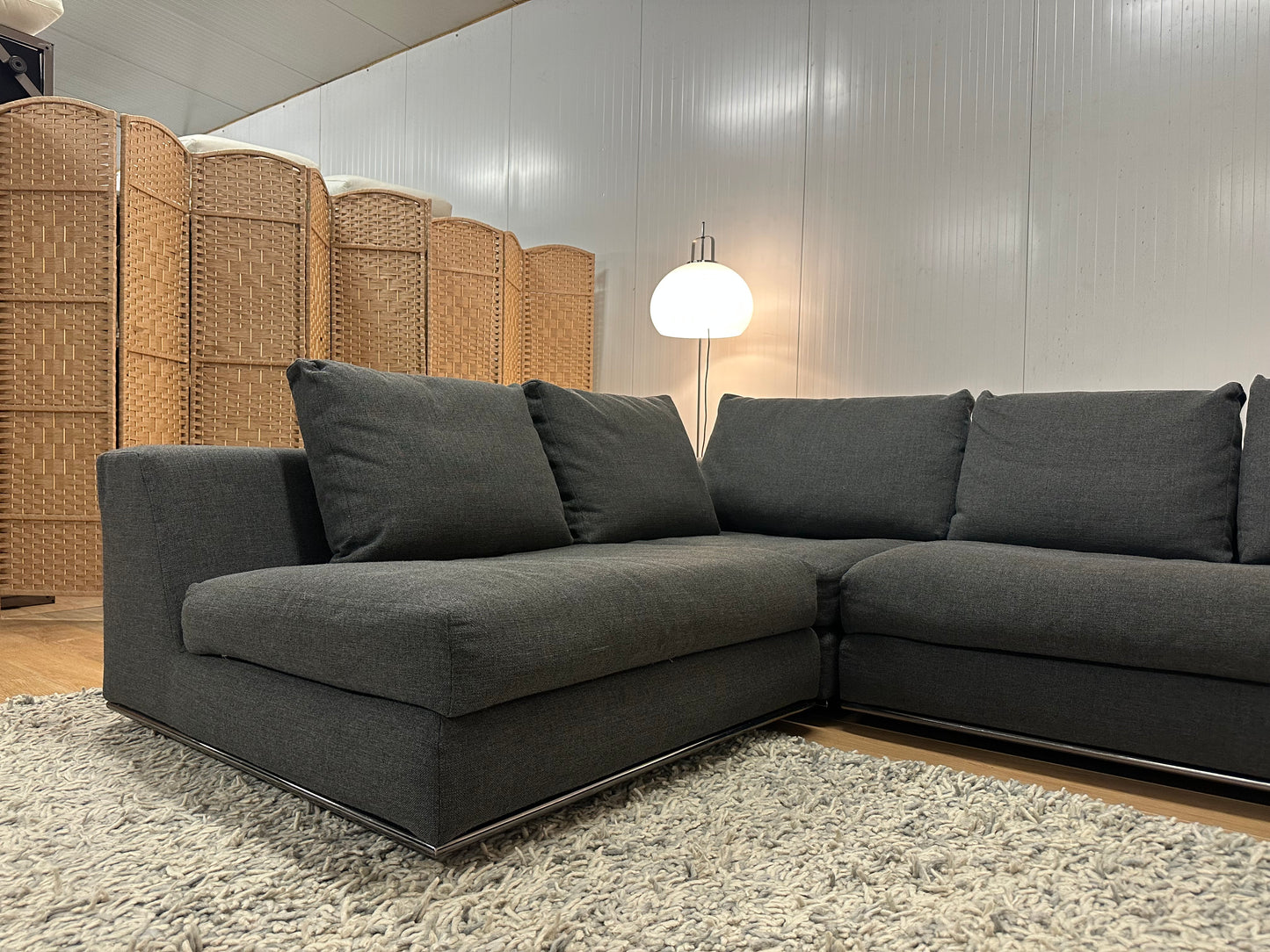 ZGAN Minotti Hoekbank 3-Delig Wol | Donkergrijs | Topstaat