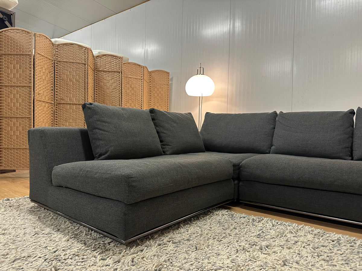 ZGAN Minotti Hoekbank 3-Delig Wol | Donkergrijs | Topstaat