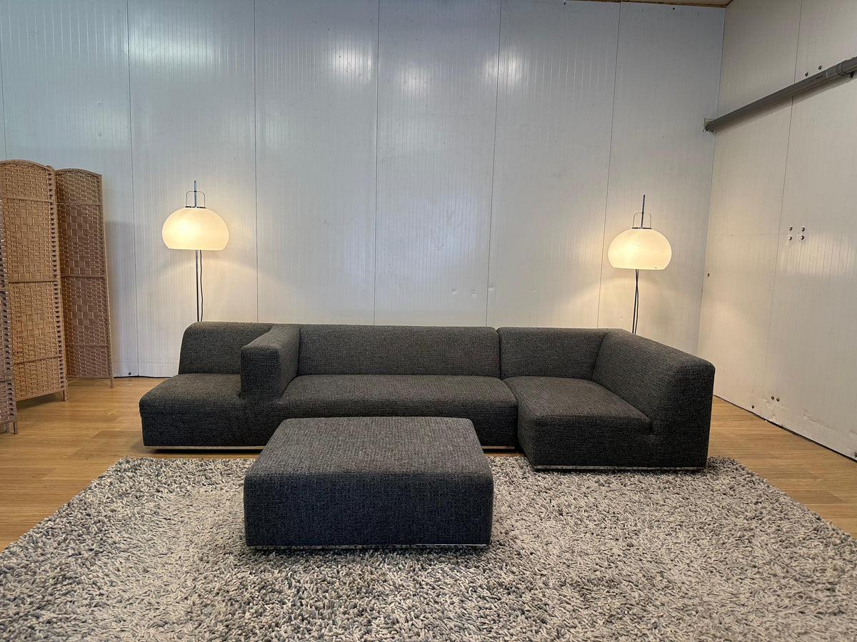 Sur & Plus Modulaire Designbank Grijs – 3-delig + Hocker