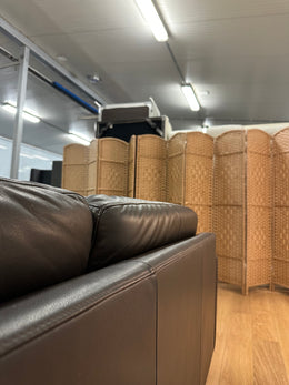 ZGAN Bolia Leren Bank + Hocker met Opbergruimte | Bruin