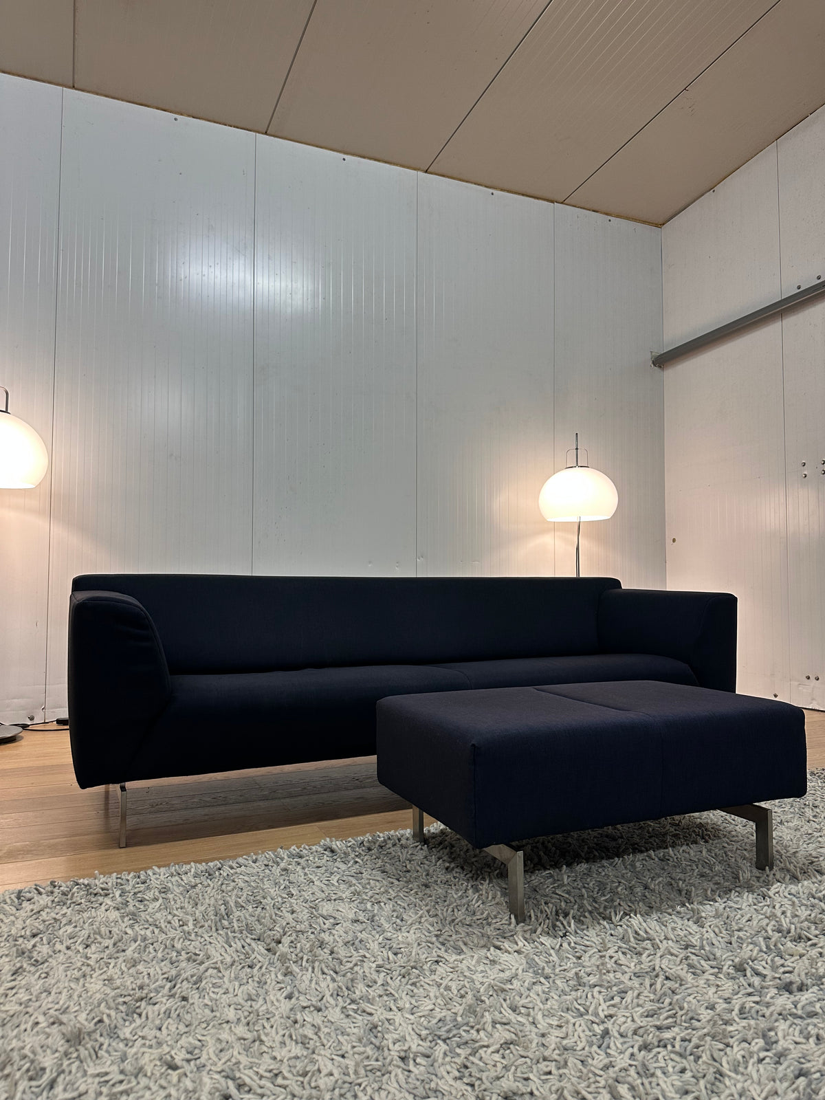 Rolf Benz Linea 3-Zitsbank met Hocker