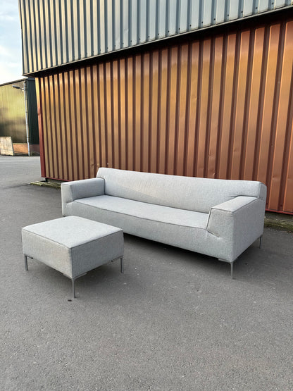 Design on Stock 4-Zits Bank met Hocker - Ploegwol Grijs