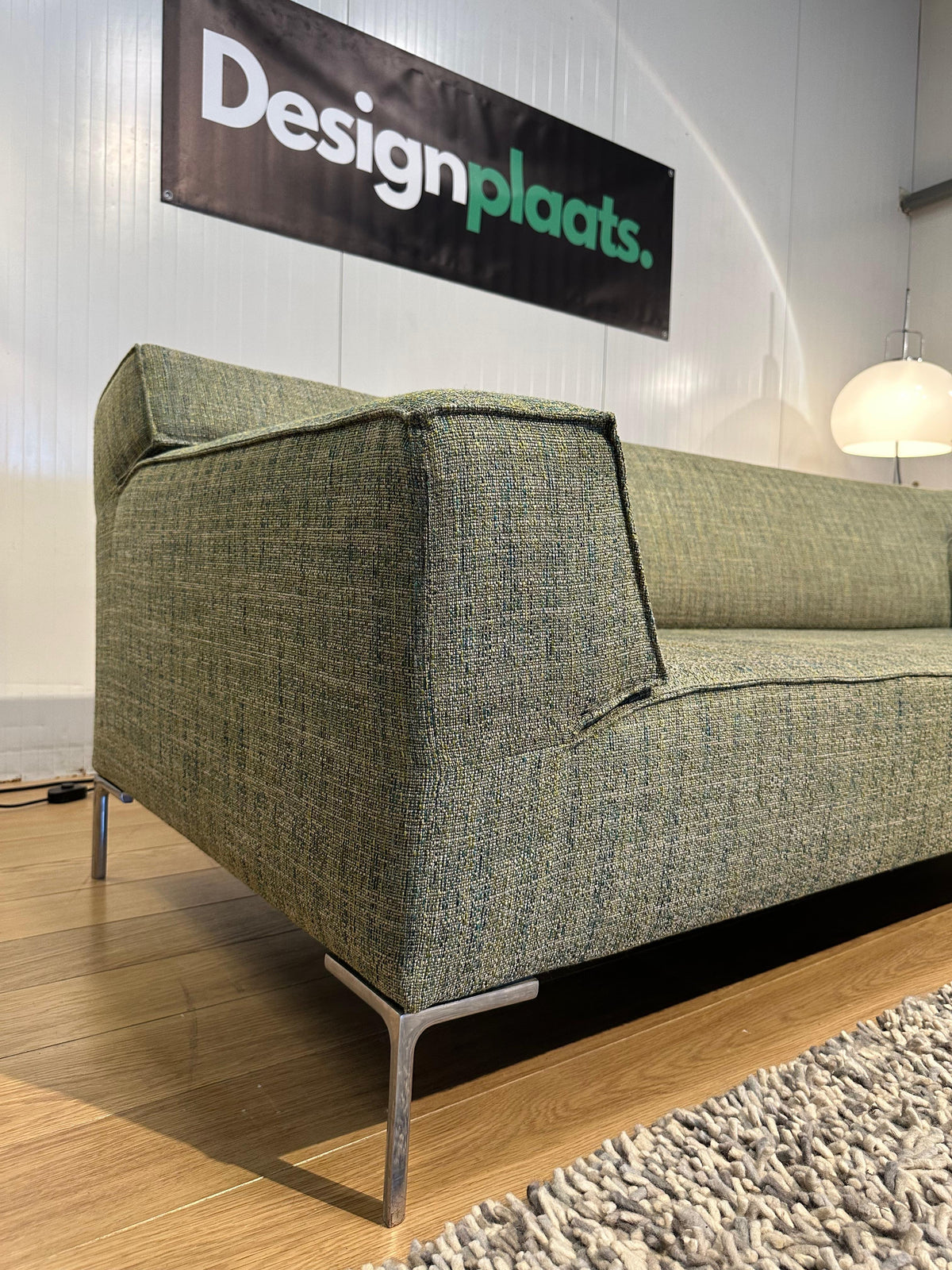 Geherstoffeerde Groen Gemêleerde Bloq 3-zits – 232 cm