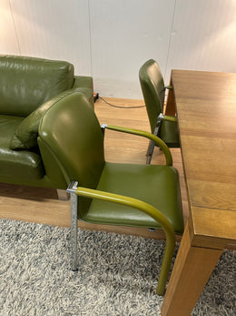 Complete Leolux Set Groen | Bank, Tafel, Stoelen & Fauteuils