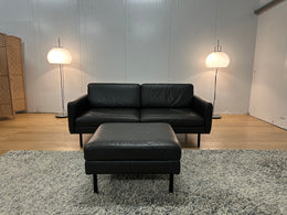 ZGAN Bolia Leren Bank + Hocker met Opbergruimte | Bruin