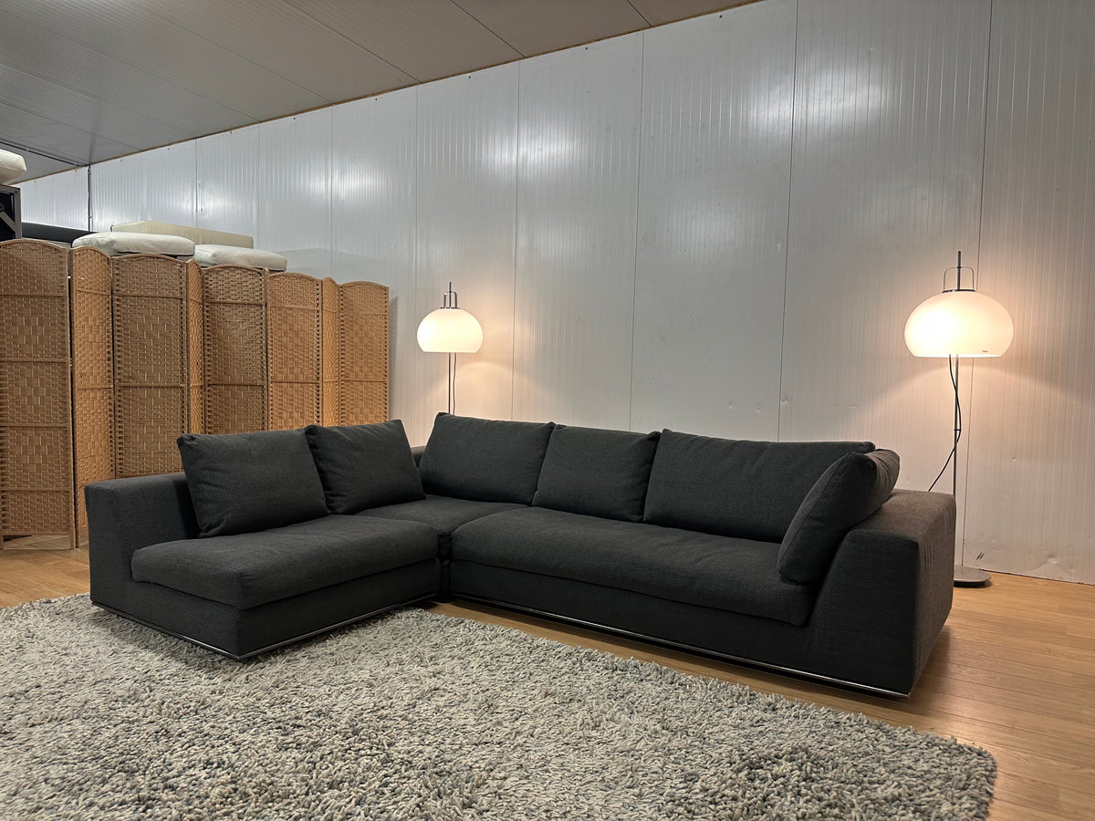 ZGAN Minotti Hoekbank 3-Delig Wol | Donkergrijs | Topstaat
