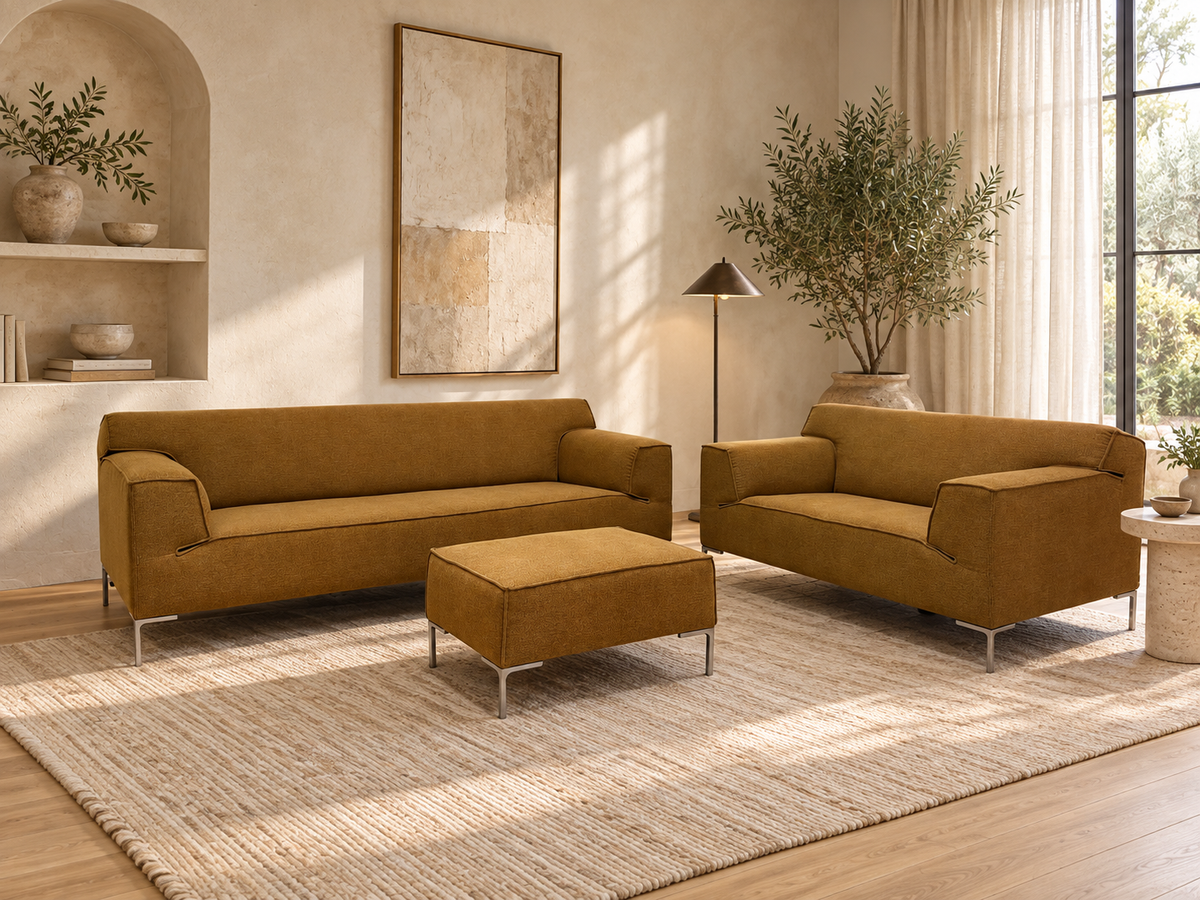NIEUW GESTOFFEERDE Design on Stock Bloq Set – Okergeel
