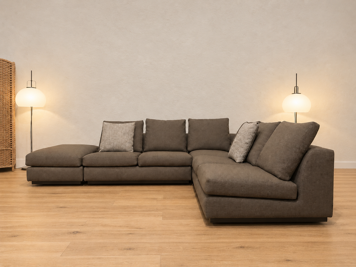NIEUWSTAAT Minotti Andersen Hoekbank + Hocker + GARANTIE