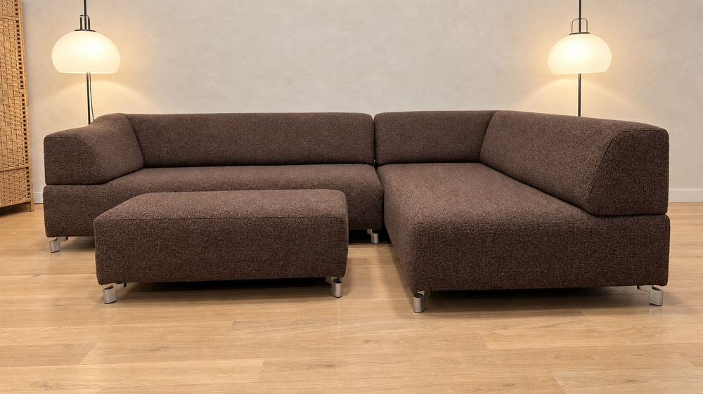 NIEUW Leolux Faya Lobi Hoekbank + Hocker Ploegwol + GARANTIE