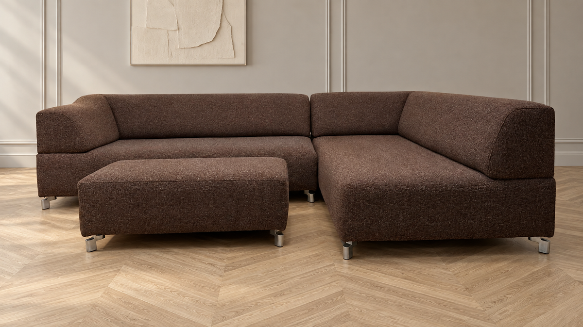 NIEUW Leolux Faya Lobi Hoekbank + Hocker Ploegwol + GARANTIE