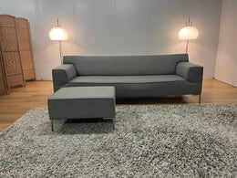 Refurbished Design on Stock 4-Zits Bank met Hocker - Grijs