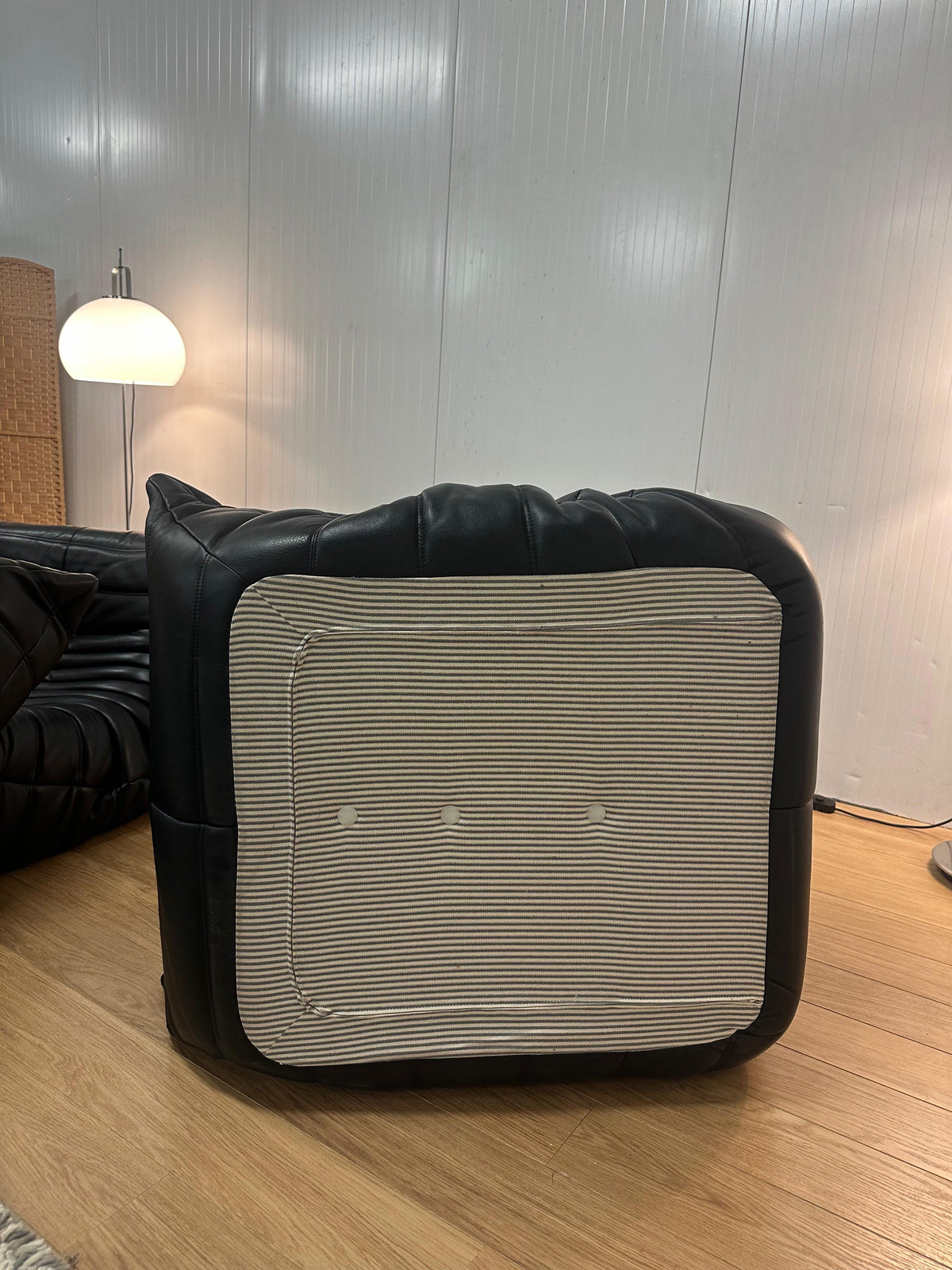 NIEUW Ligne Roset Togo Set Zwart Leer 2-Zits + 1-Zits + Poef