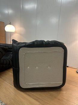 NIEUW Ligne Roset Togo Set Zwart Leer 2-Zits + 1-Zits + Poef
