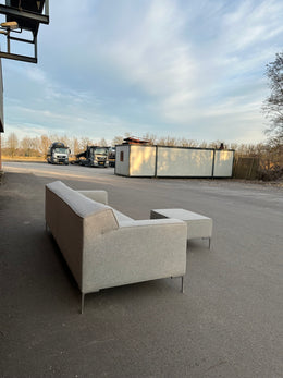Design on Stock 4-Zits Bank met Hocker - Ploegwol Grijs