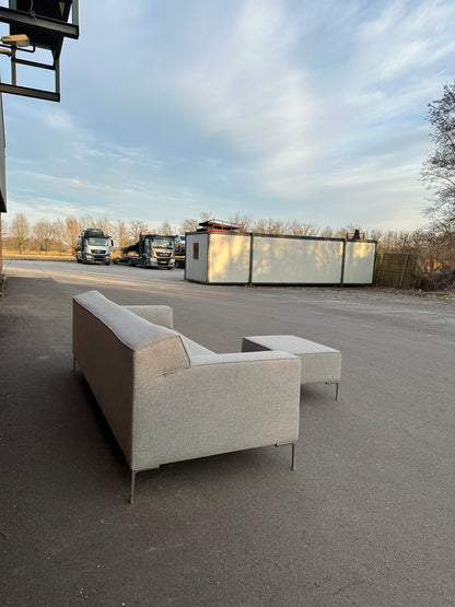 Design on Stock 4-Zits Bank met Hocker - Ploegwol Grijs