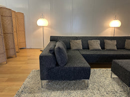 Design on stock Bloq Hoekbank met hocker - Zwart gemêleerd