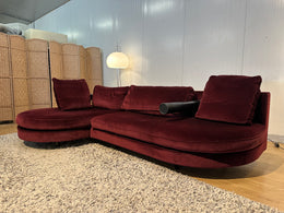 ZGAN B&B Italia Sitty Hoekbank Rood Velvet Suède