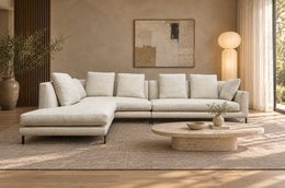 NIEUW Minotti Allen Hoekbank Ecru + GARANTIE | NP €18.500