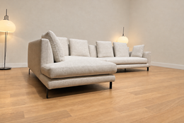 NIEUW Minotti Allen Hoekbank Ecru + GARANTIE | NP €18.500