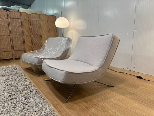 2x Nieuw Gestoffeerde Ligne Roset Pop Lounge Fauteuils