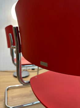 NIEUWSTAAT 2x Rode Thonet Eetkamerstoelen