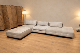 NIEUW GESTOFFEERD Minotti Lawrence Hoekbank + GARANTIE
