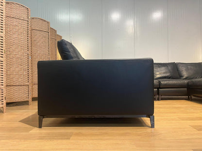 Minotti Andersen 4-Delige Zwarte Leren Hoekbank NP: 35.000