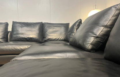 Minotti Andersen 4-Delige Zwarte Leren Hoekbank NP: 35.000