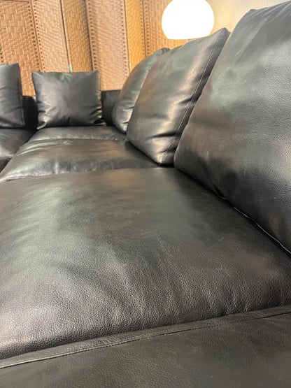 Minotti Andersen 4-Delige Zwarte Leren Hoekbank NP: 35.000