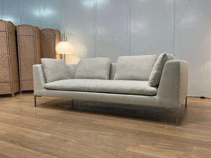 2x Nieuw Gestoffeerd B&B Italia Charles 3 Zits in Ecru